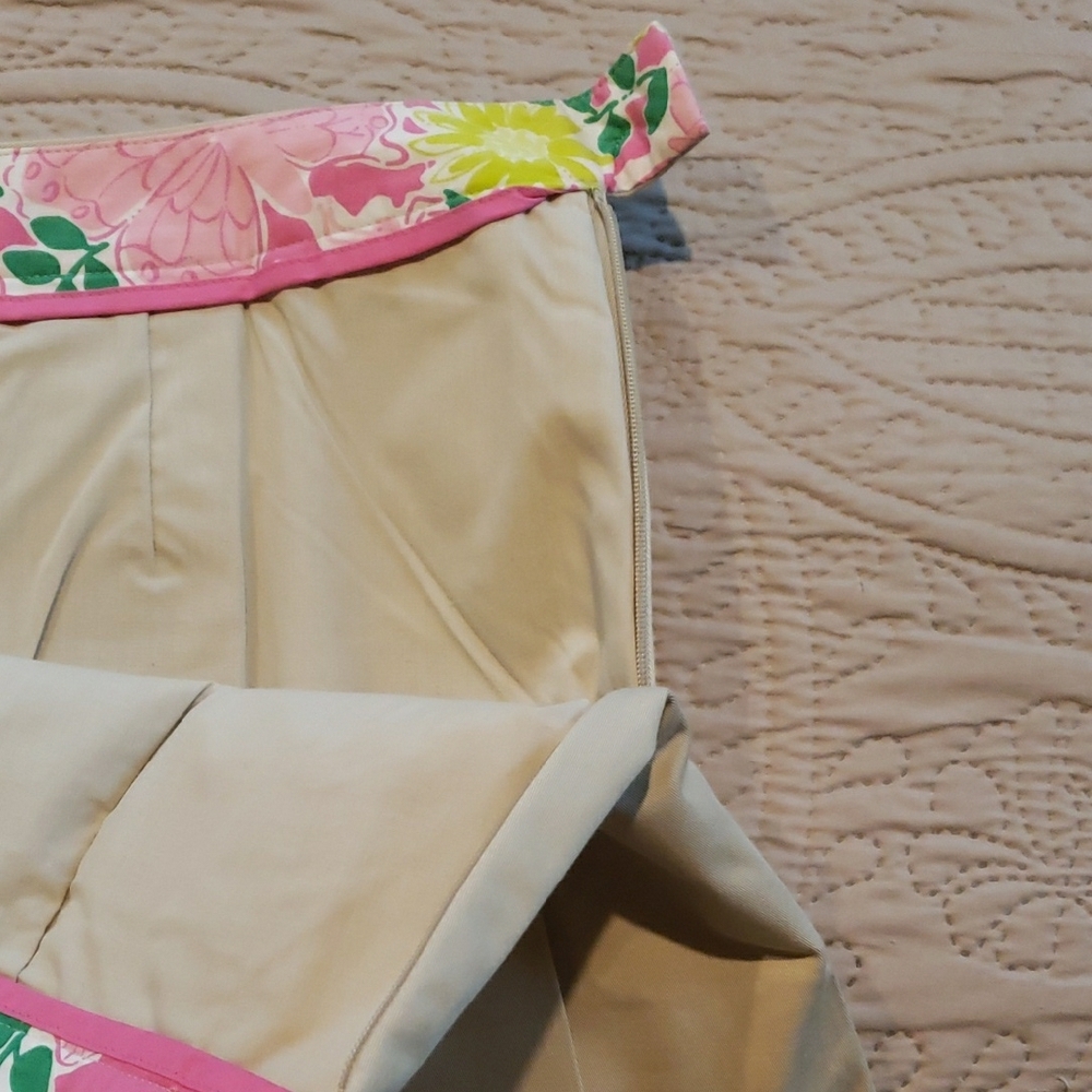 Lilly Pulitzer Neutral Beige Pleated A-Line Skirt - Picture 4 of 5